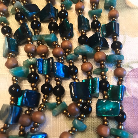 VINTAGE ABALONE NECKLACE FOUR GORGEOUS STRANDS - Picture 6 of 11